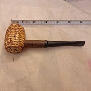 Missouri Meerschaum Brand Corn Cob Pipe Marked 6” Vintage Pipe Used
